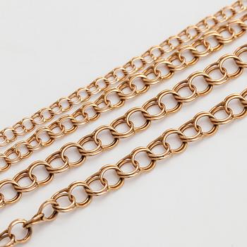 A 14K gold Bismarck necklace and bracelet.