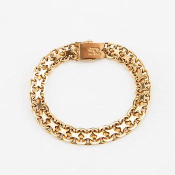 Armband X-länk 18K guld, Erik Wahlbeck Stockholm 1948.