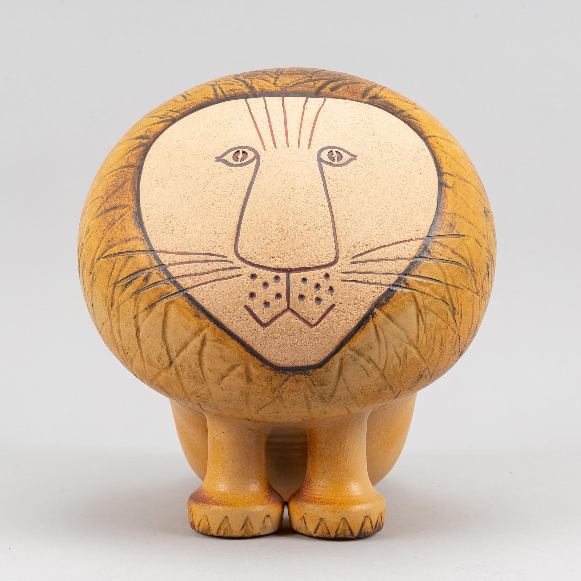 A stoneware 'Lion Maxi' sculpture by Lisa Larson, Gustavsberg.