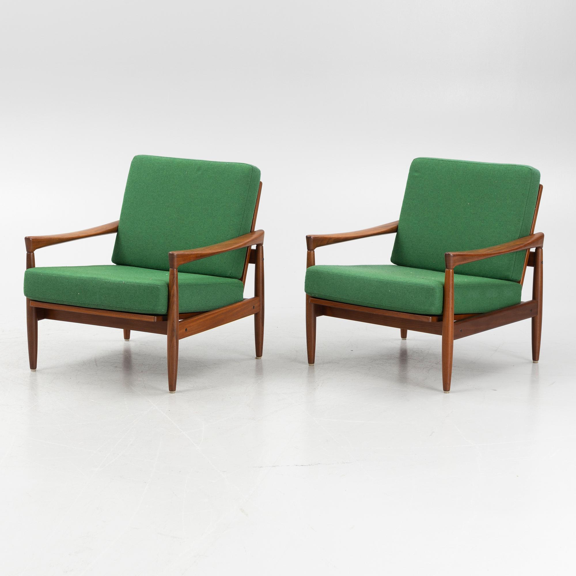 Erik Wørts, a pair of "Kolding" armchairs, IKEA, Sweden, 1960's.