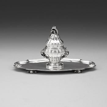 387. A Georg Jensen silver desk set, Copenhagen 1915-21.