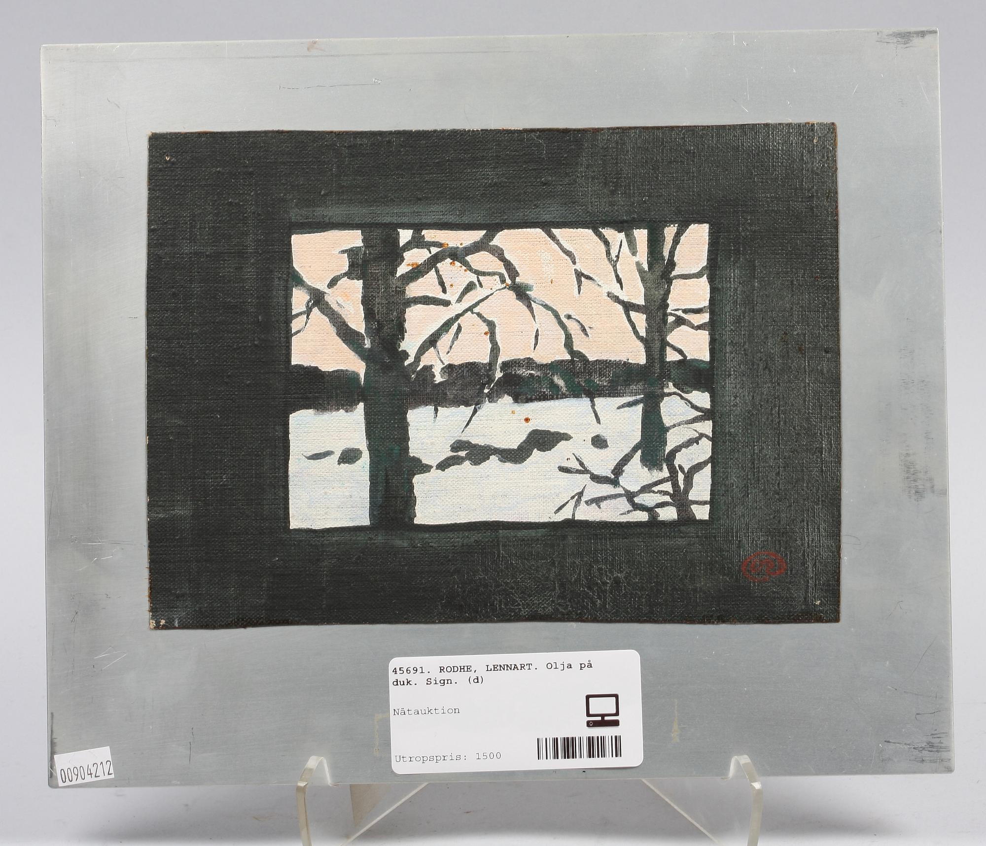 RODHE, LENNART. Olja på duk. Sign.