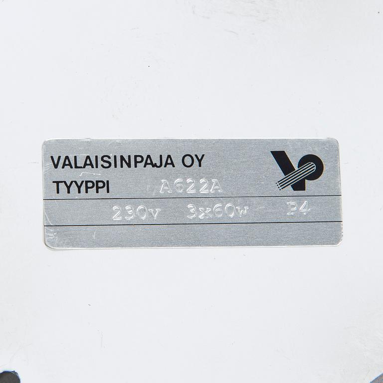Alvar Aalto, taklampa, modell A622A, tillverkare Valaisinpaja Oy, 1900-talets slut.