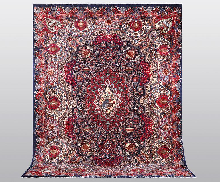 A carpet, Kashmar, ca 382 x 295 cm.