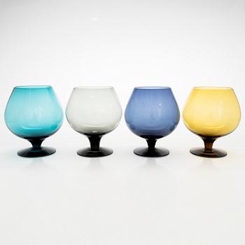 Saara Hopea, a set of 10 drinking glasses, model 1131, Nuutajärvi Notsjö. Designed in 1955.