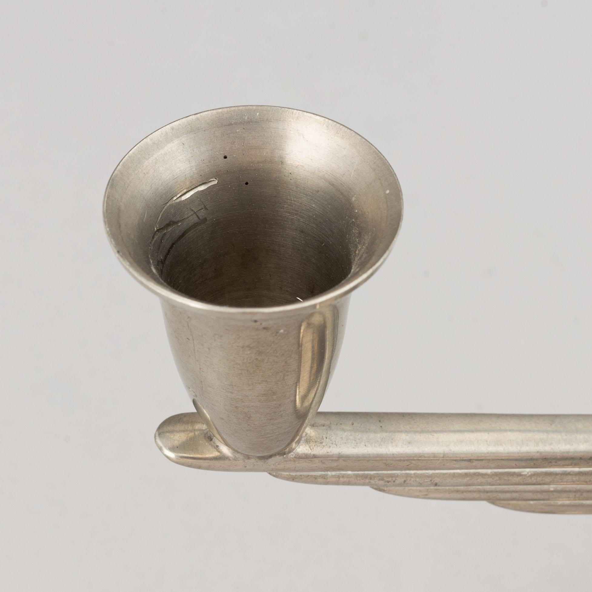 A pair of pewter candelabra, L &  L, Svenskt Tenn, 1938.