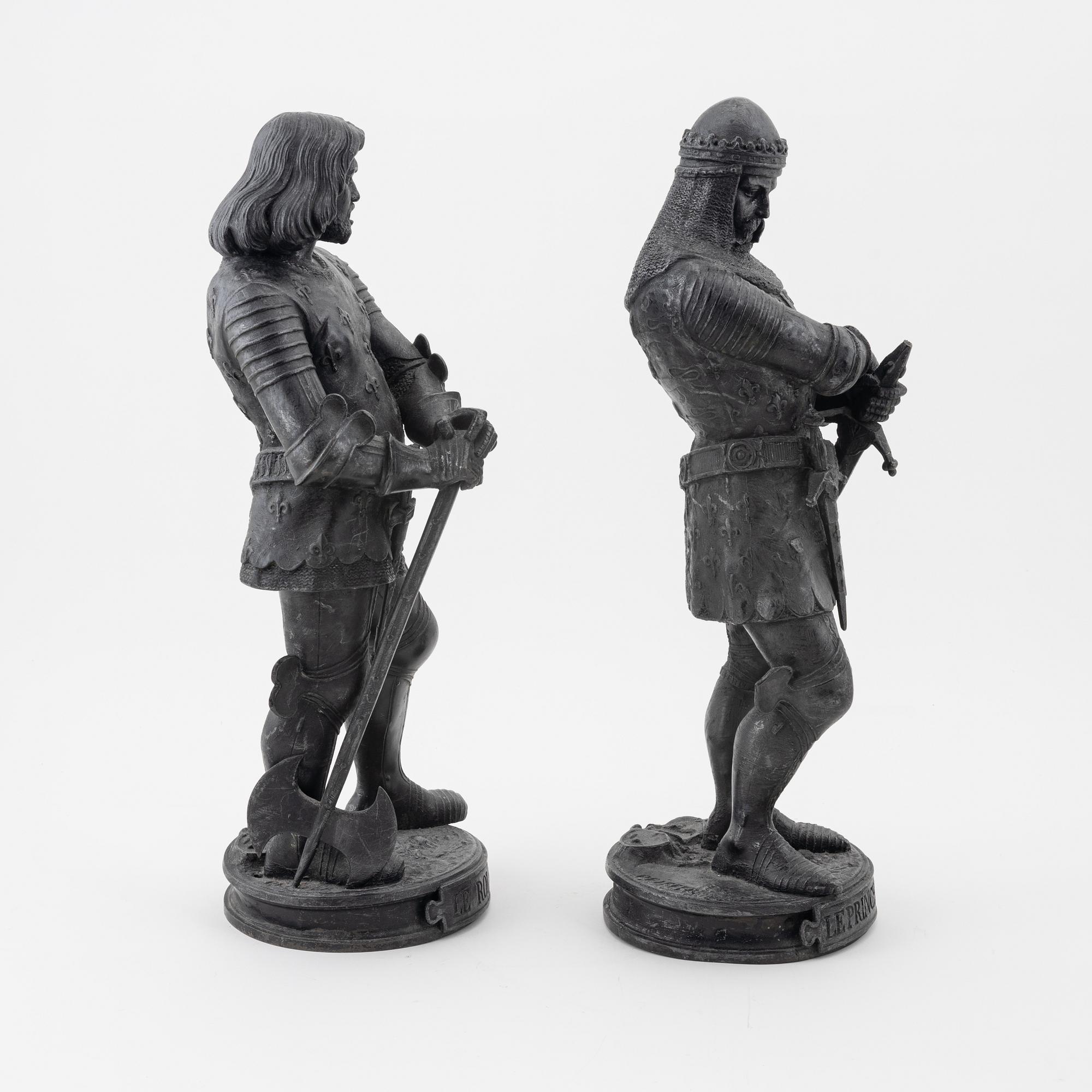 Two sculptures, after Auguste Joseph Peiffer.