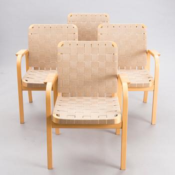 ALVAR AALTO, karmstolar, 4 st, modell 45, Artek, 1900-talets slut.