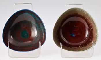 SKÅLAR, 2 st, stengods, Berndt Friberg Gustavsberg.