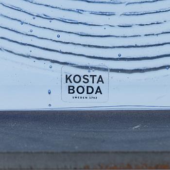 Bertil Vallien, a glass relief with stand, Kosta Boda, Sweden, signed.