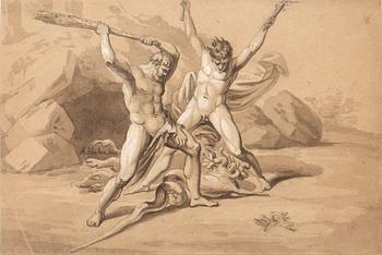 Arnold van Hahn attributed to The Battle between Hercules and Antaeus.