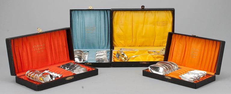 BESTICK, 24 delar, silver, Musslan-serien, olika stämplar, Finland 1920-1944.
