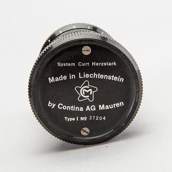 A 'Curta, Type I' calculator developed by Curt Herzstark, Contina AG Mauren, Lichtenstein, designed in 1947.