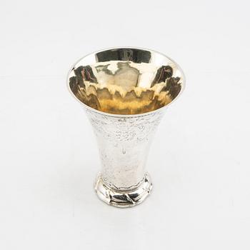 A Swedish 18th century silver cup mark of Arvid Floberg Stockholm 1769 weight 442 grams.