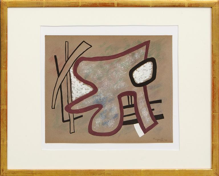 Alberto Magnelli, gouache signed and dated 40.