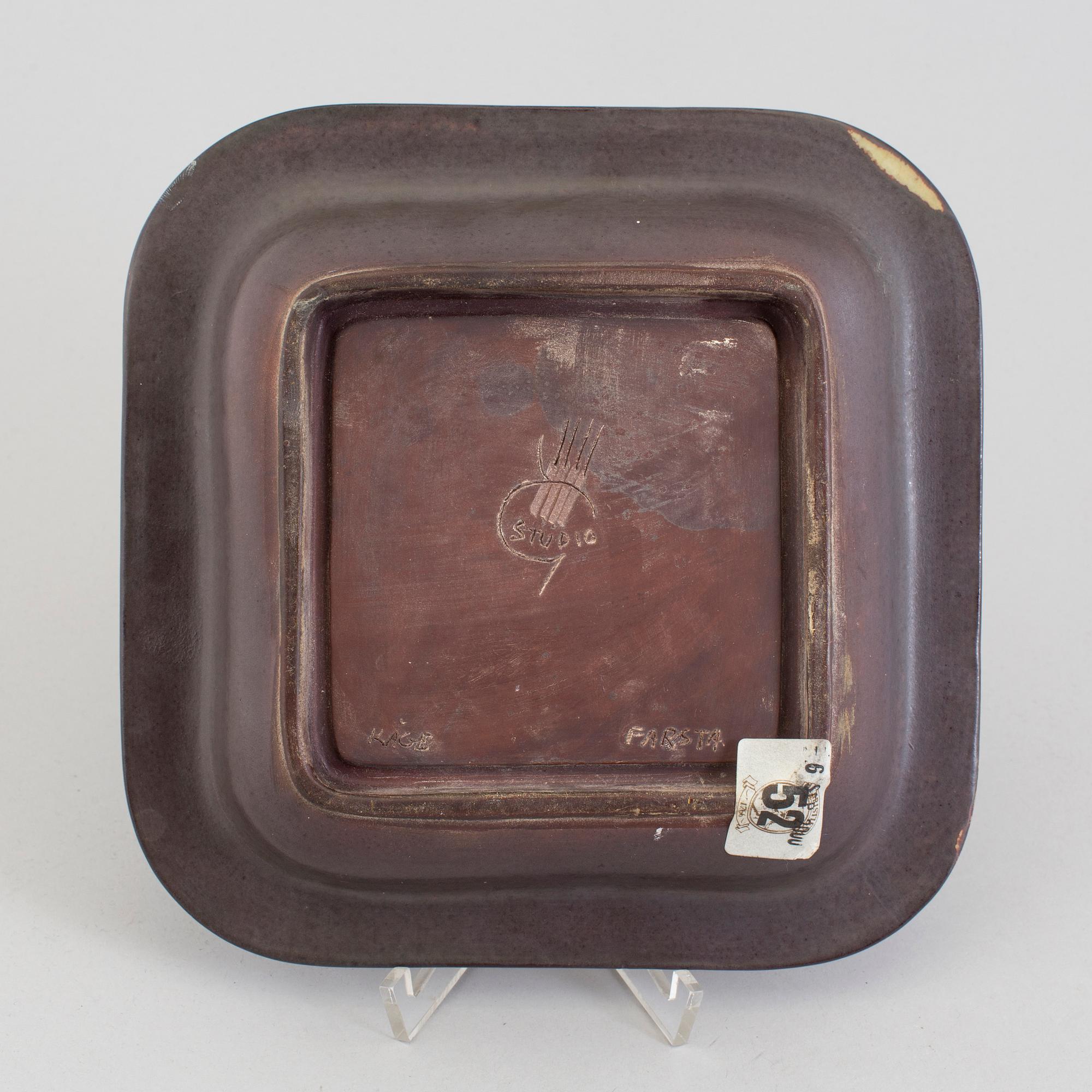 A Wilhelm Kåge 'Farsta' stoneware dish, Gustavsberg Studio.