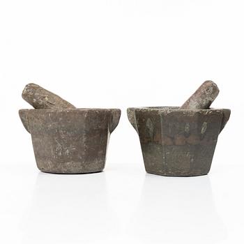 Mortars, 2 pcs, 19th century.