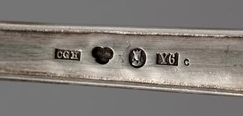 BESTICK, 4 st, silver CG Hallberg Stockholm 1901. Tot vikt ca 180 gram.