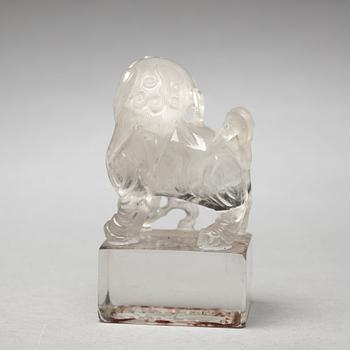 A rock chrystal seal stamp, late Qing dynasty.