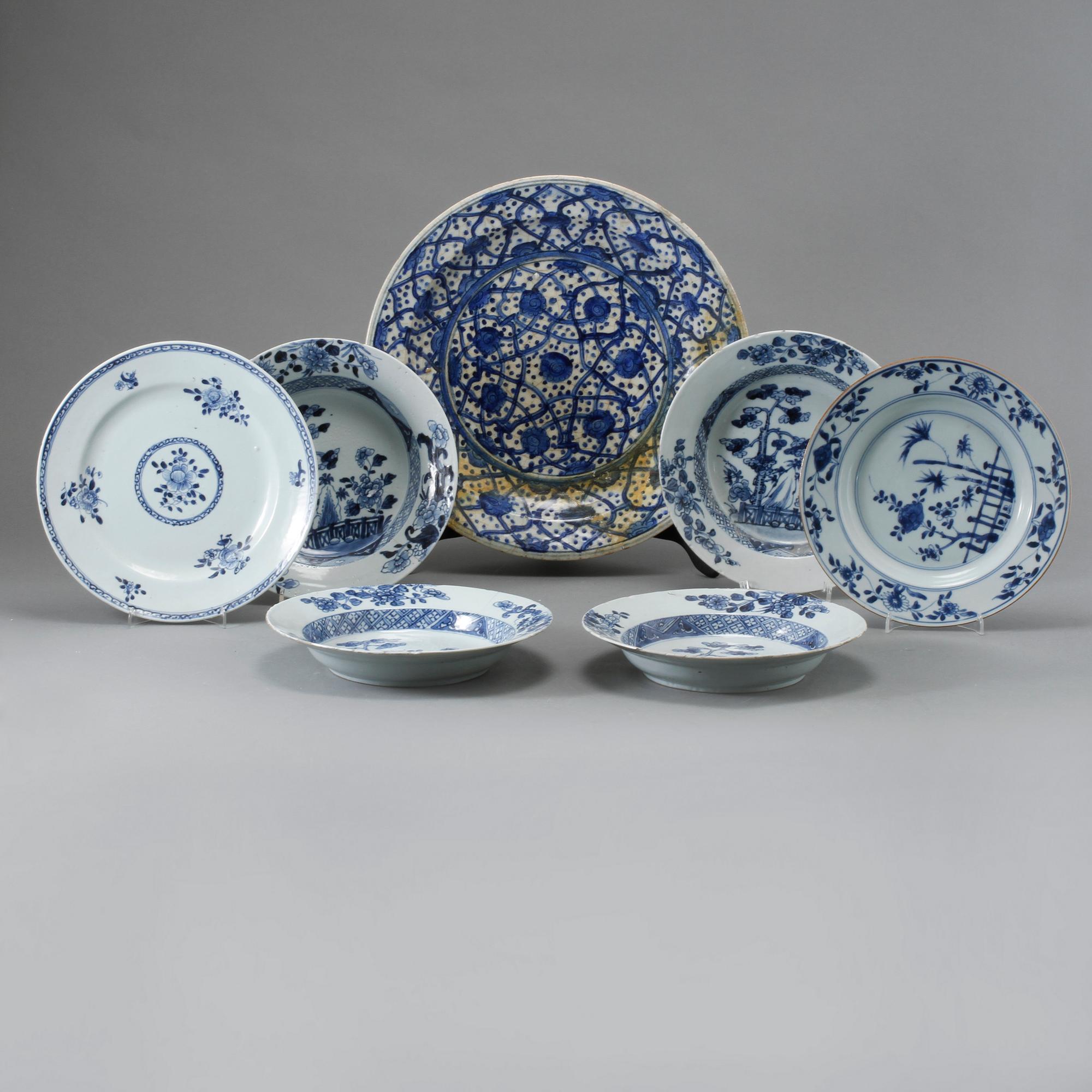 PARTI PORSLIN, 7 delar, mestadels Kina 1700-tal samt 1900-tal.