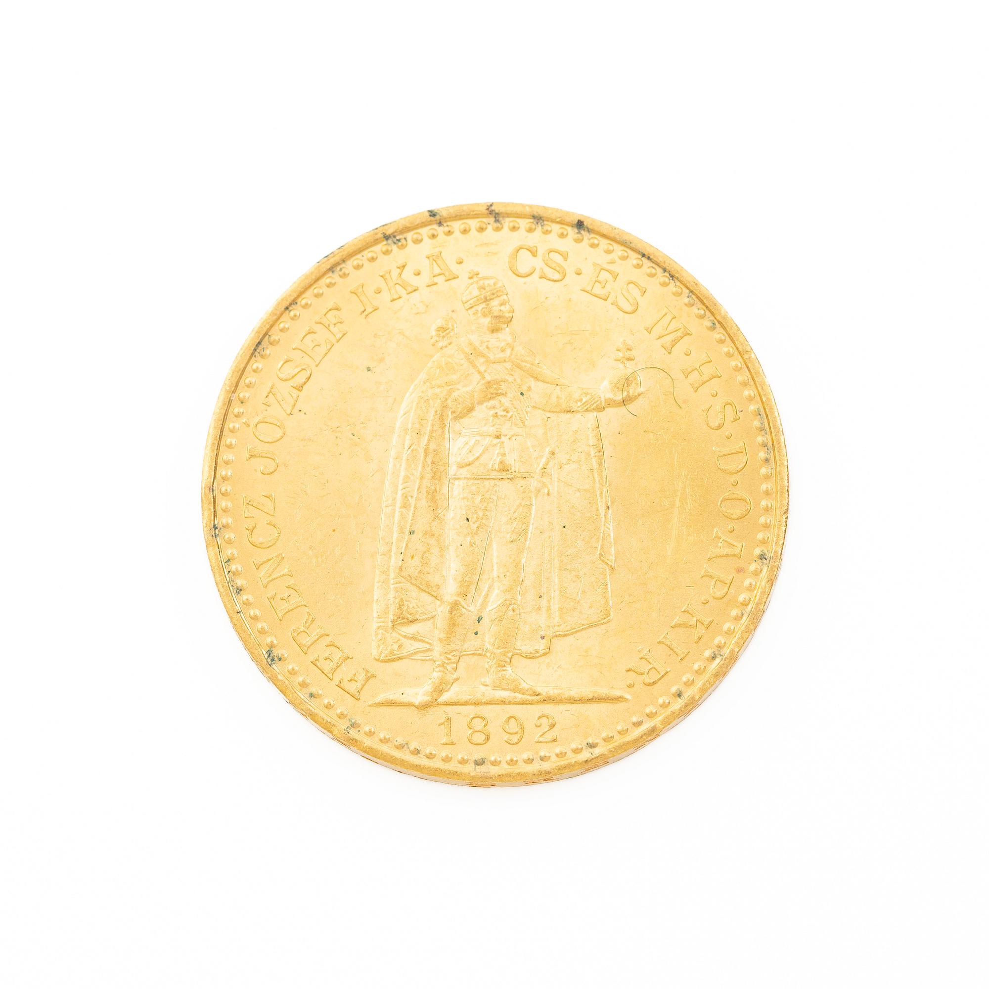 Gold coin, Hungary, 20 Korona, 1892.