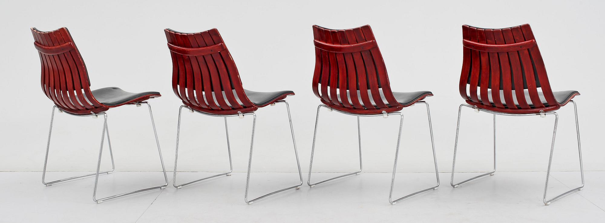 STOLAR, 4 st, "Scandia Junior", Hans Bratterud, Hove Möbler, Norge, formgivna 1957.