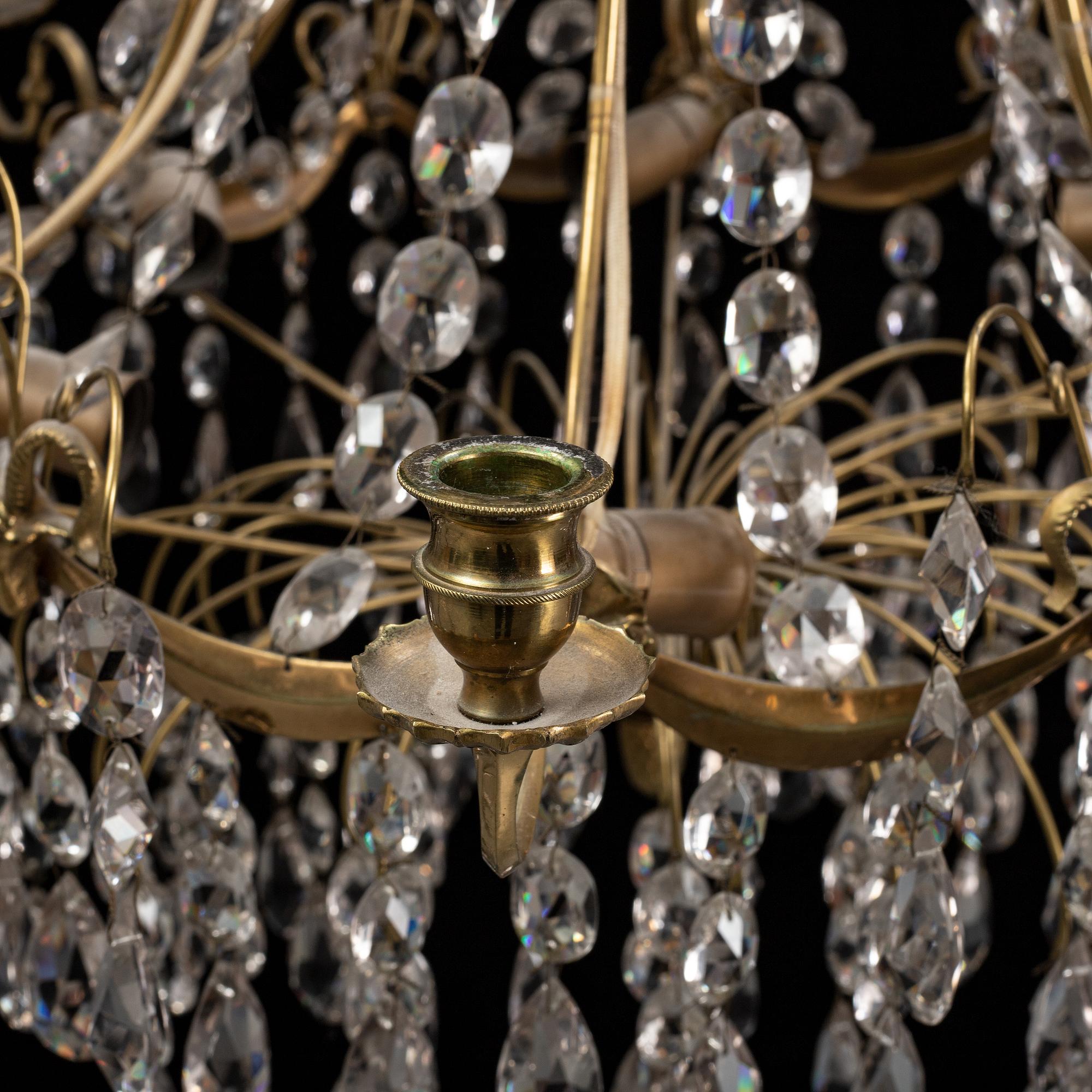 A gustavian style chandelier, second half of the 20th century,