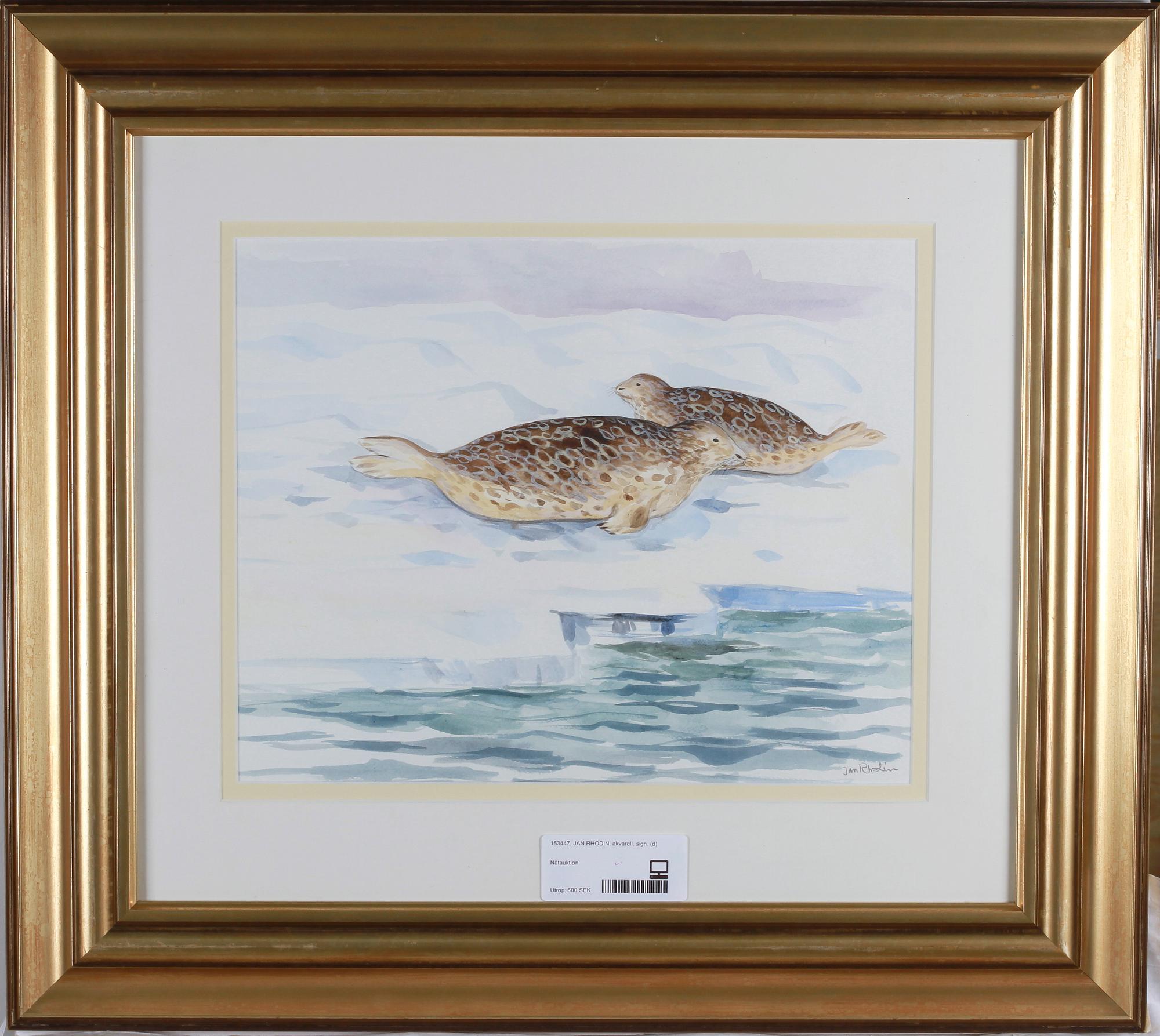 JAN RHODIN, akvarell, sign.