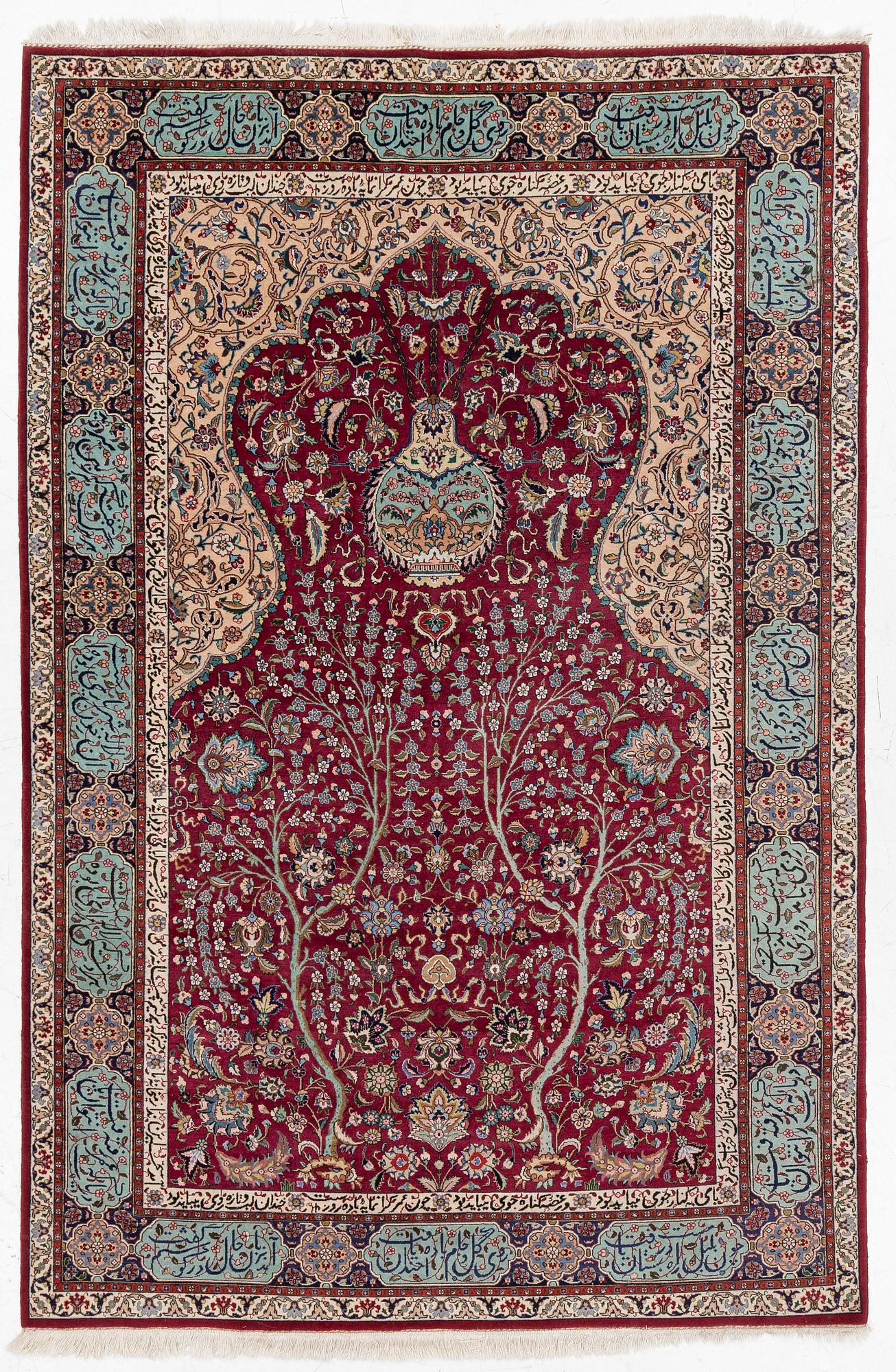 A Tabriz carpet, north-western Iran, figural, c. 270 x 180 cm.