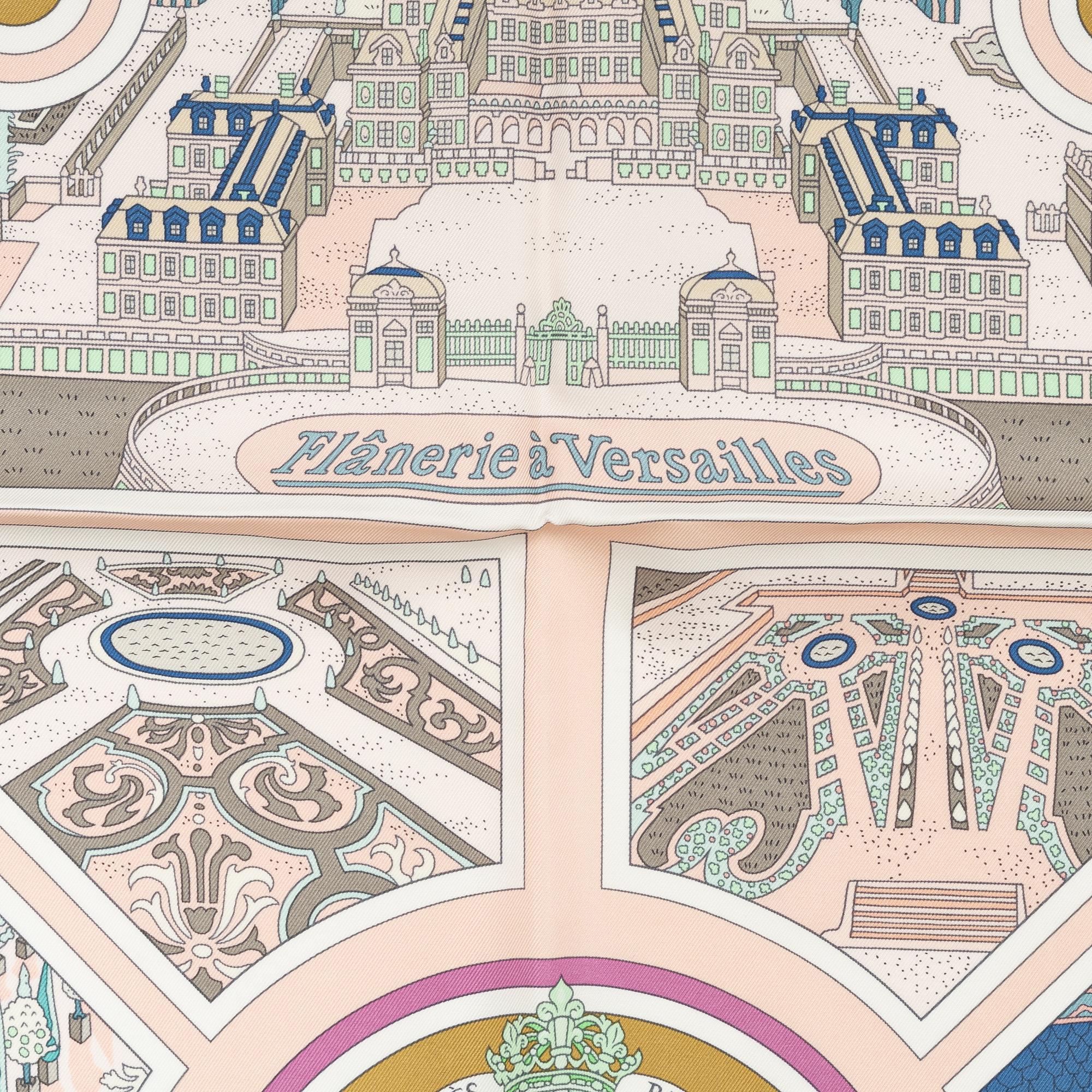 Hermès, a 'Flanerie a Versailles' silk scarf.