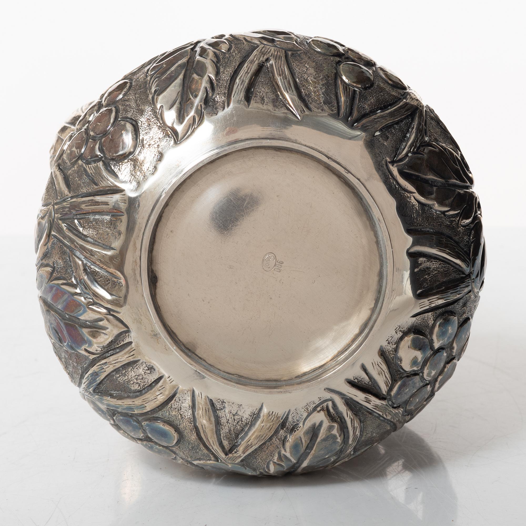 Vase with handles, silver, second half of the 20th century.