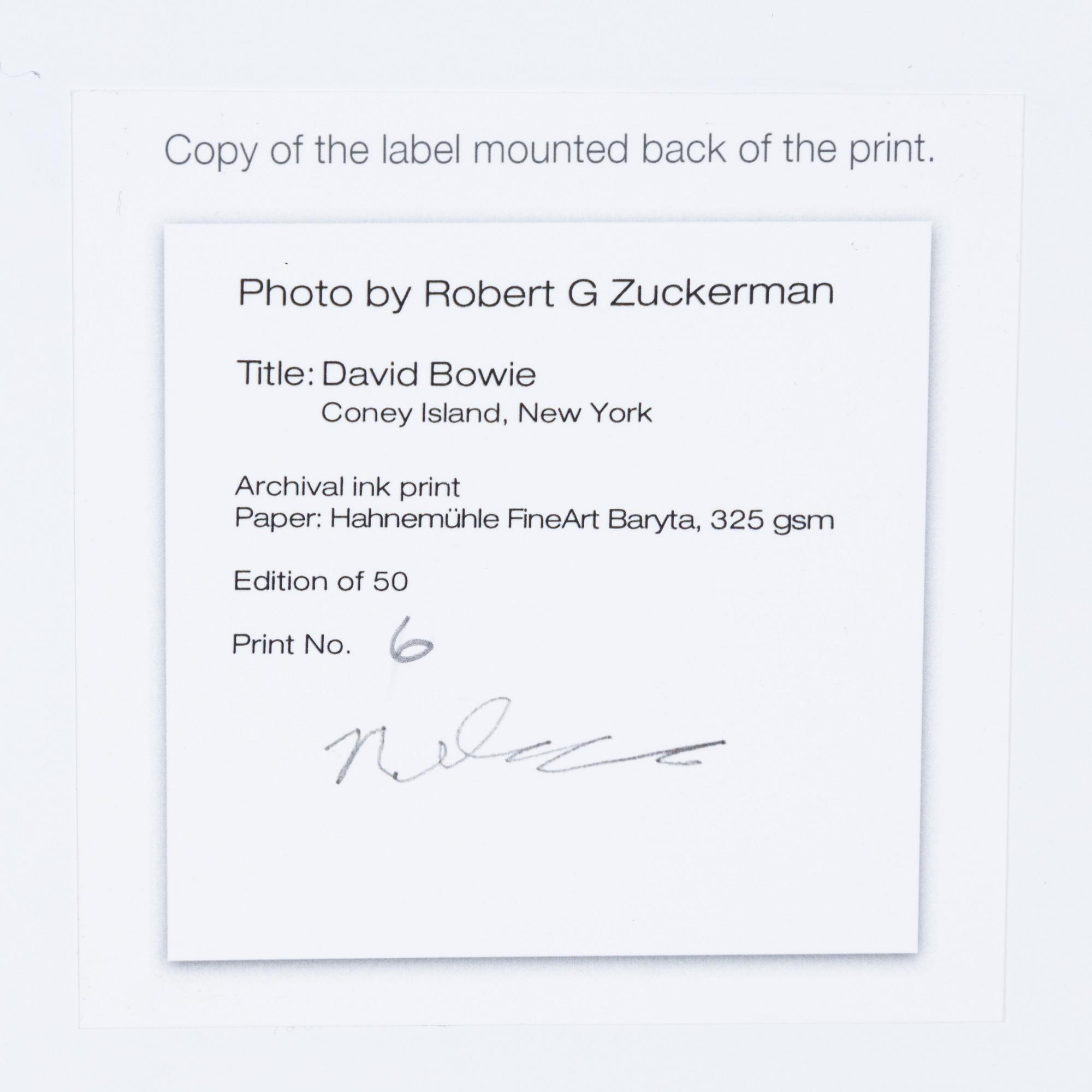 Robert Zuckerman, fotografi, numrerad 6/50, signerad a tergo.