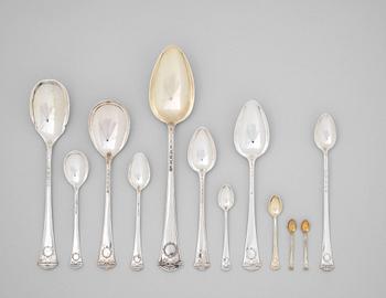 A Swedish 20th century silver 255 piece table-cutlery, mark of WA Bolin, Stockholm 1937. Model Empire I.