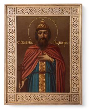 Ikon, Saint Vladimir. Firma Grachev, S:t Petersburg 1896.