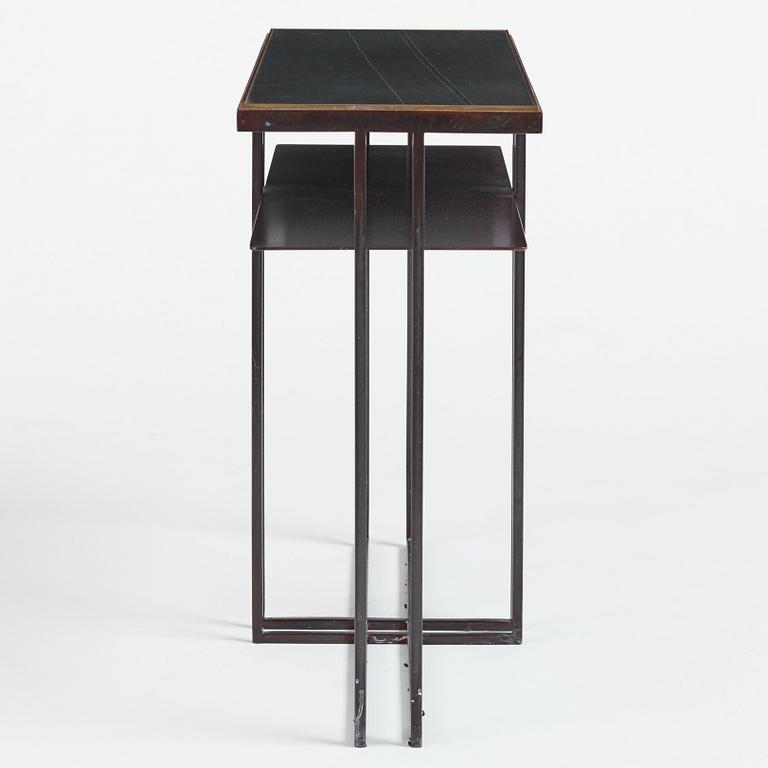 Richy Almond, a "Slate Cross Binate Side Table", Novocastrian, England, post 2015.