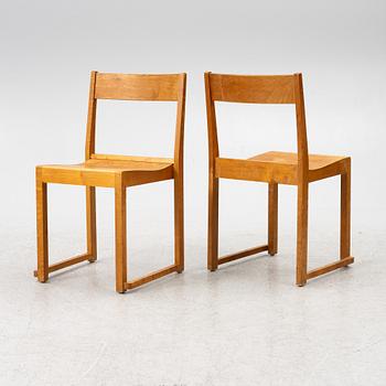 A set of six chairs, so-called "Orchestra chair", mid-20th century.