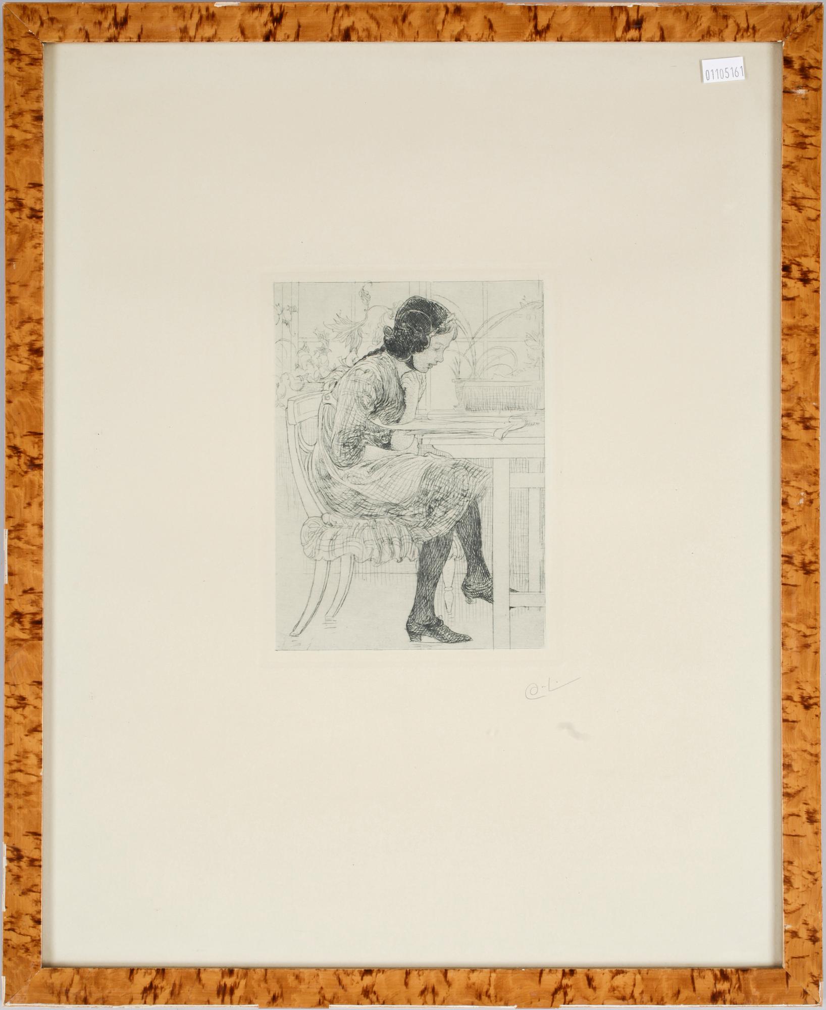 CARL LARSSON, etsning, 2 etat, monogramsign.