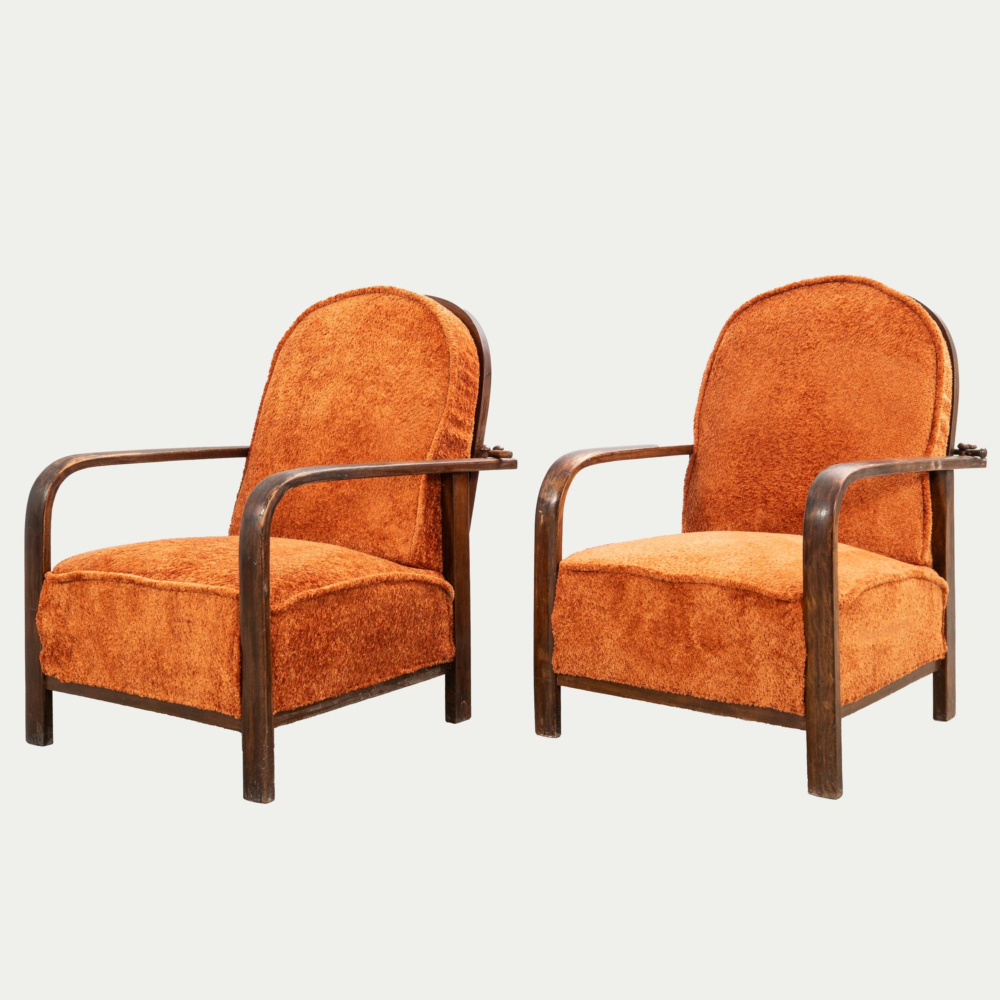 Armchairs, a pair, Art Deco, first half of the 20th century.