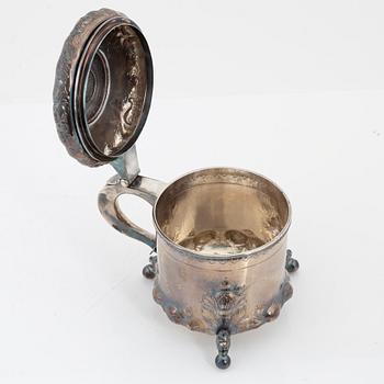 A Baroque style silver tankard, Tesi, Gothenburg, 1960.