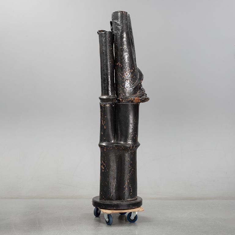 Hertha Hillfon, a glazed ceramic sculpture of tree trunks, provenance Hertha Hillfon.