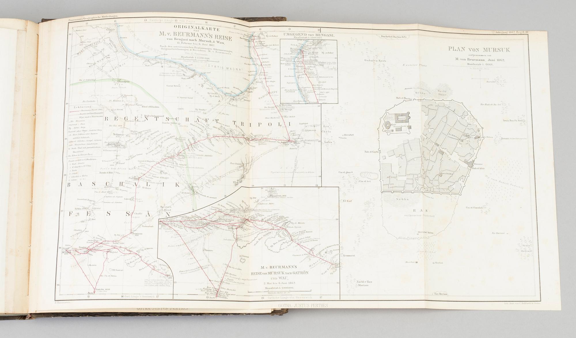 A BOOK, Africana, 1861, A. Petermann & B. Hassenstein.