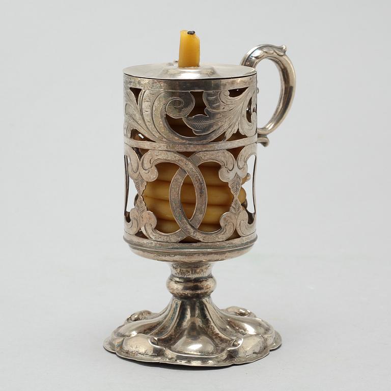 CHRISTOPHER CREUTZ, vaxljusstake, silver, Stockholm, 1859.