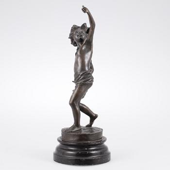 STATYETT, brunpatinerad brons, märkt Goldscheider, 1800-tal.