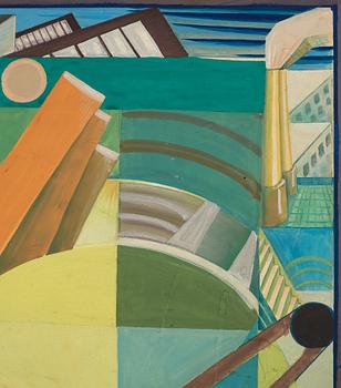 CO Hultén, gouache on paper board and executed 1937.