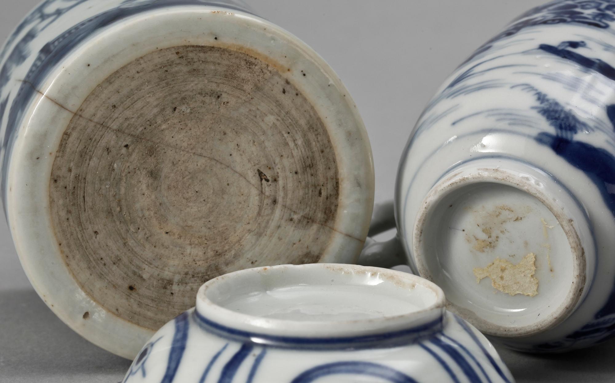 PARTI PORSLIN, 8 delar, Kina, 1700-1900-tal.