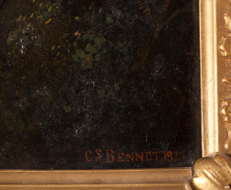 CARL STEPHAN BENNET, olja på pannå, sign. o dat. 1873.