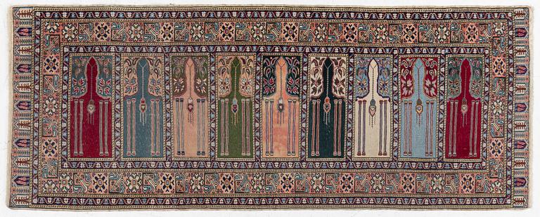 Gallery carpet, semi-antique Kayseri Saf, approx. 220 x 87 cm.