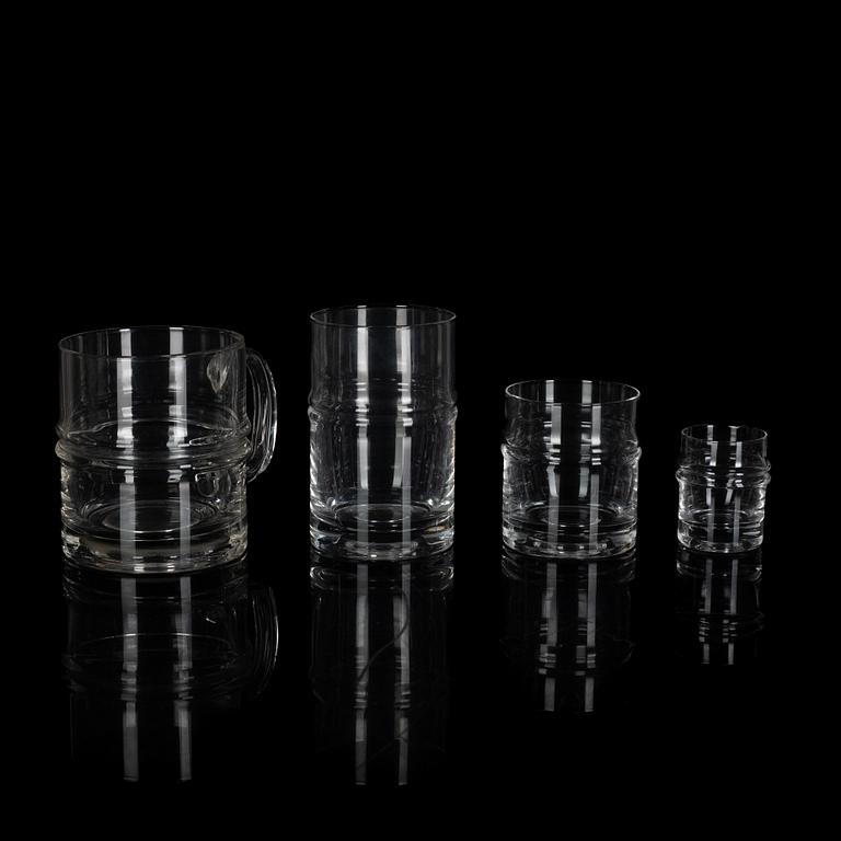 Timo Sarpaneva, glasservis, 91 delar, "Droppring", Iittala, Finland.