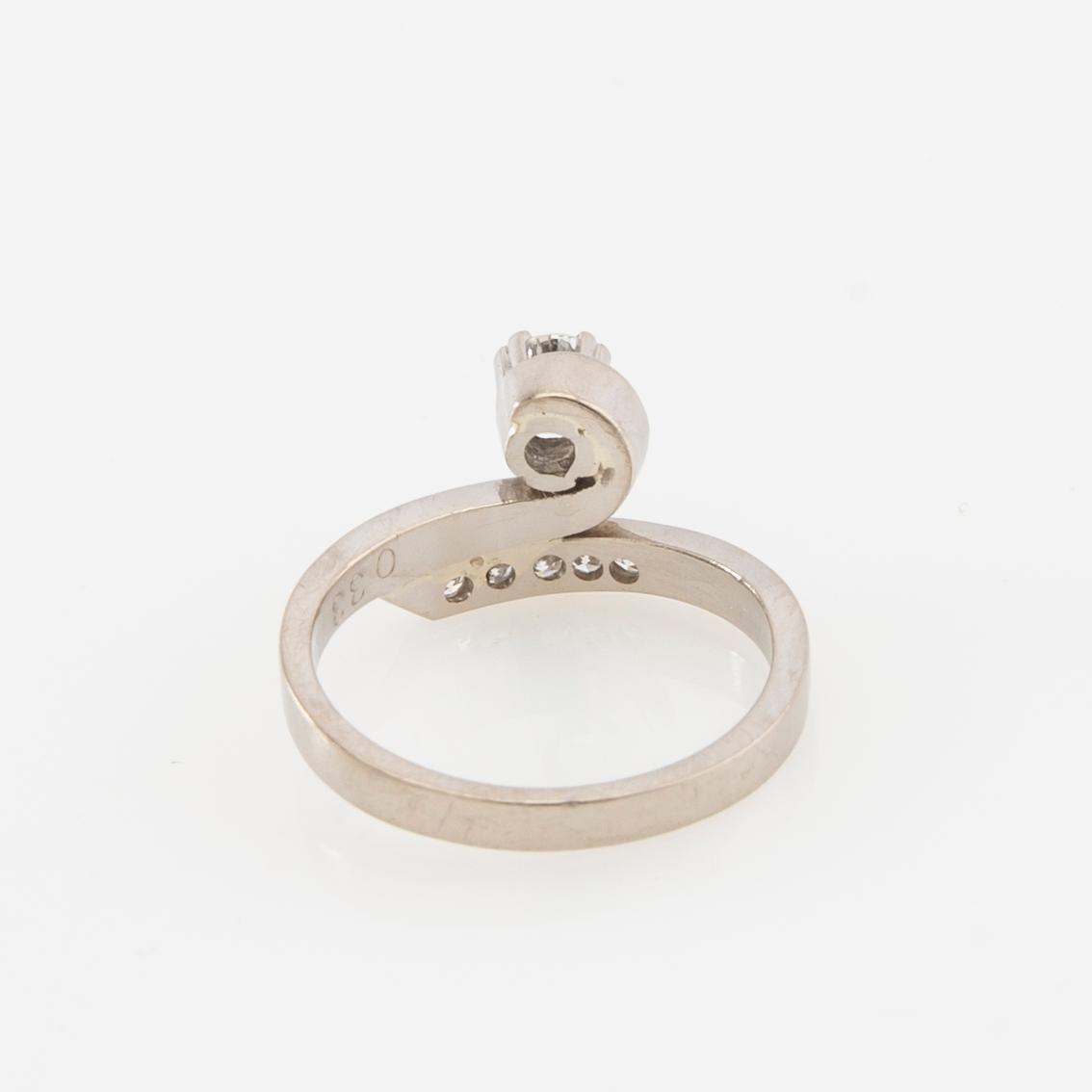 Bo Cedstam, Ring 18K vitguld med diamanter, Stockholm 1975.