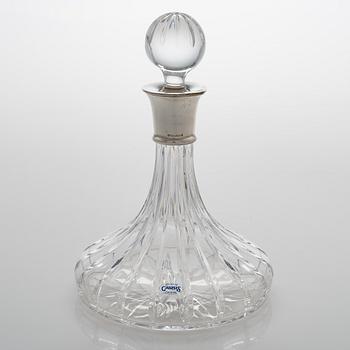 Carr's Ship's Decanter, cut crystal with a sterling silver collar, Sheffield, England 2001.